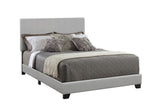 Dorian Upholstered Full Bed in grey, side angle