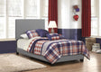 Dorian Upholstered Twin Bed light grey front angle