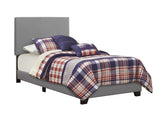 Dorian Upholstered Twin Bed light grey side angle