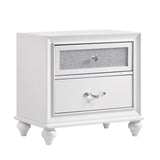 Barzini Queen Wingback Tufted Bed White, detail of nailhead trim