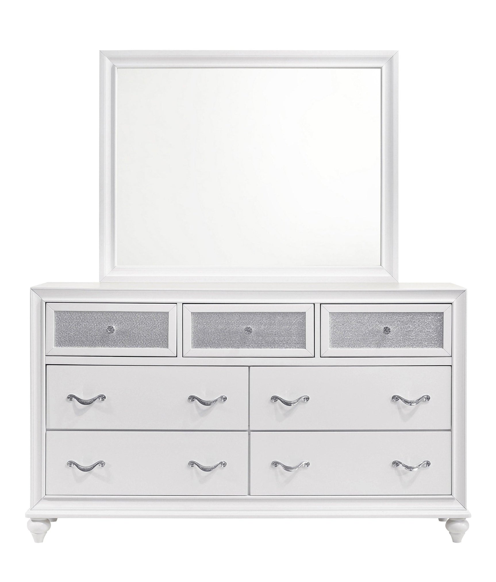 Barzini Queen Wingback Tufted Bed White, close-up of tufted headboard