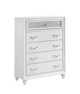 Barzini Queen Wingback Tufted Bed White, footboard and tapered leg detail
