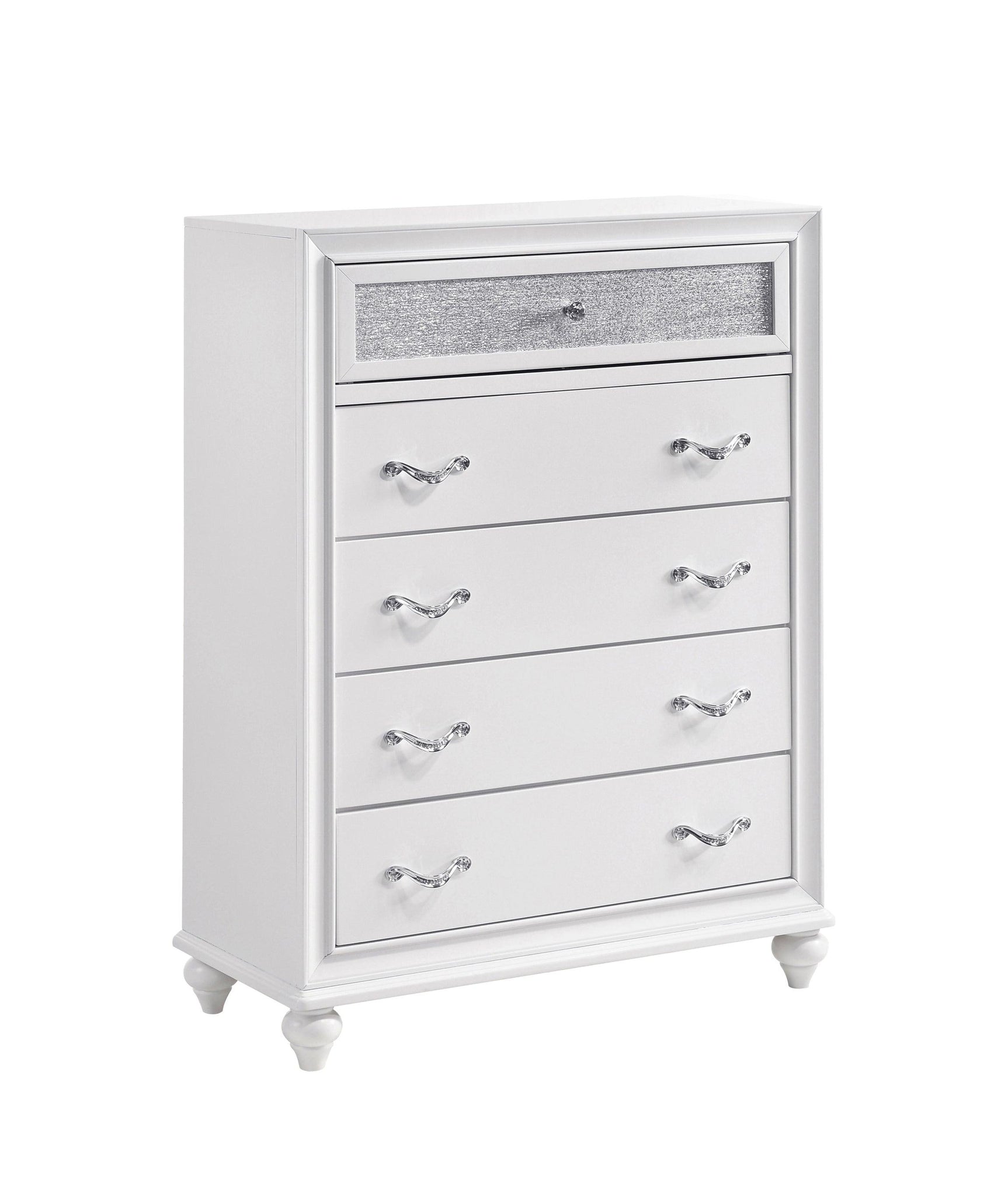 Barzini Queen Wingback Tufted Bed White, footboard and tapered leg detail