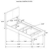 Full length view of Dorian twin bed