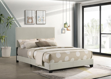 Dorian Full Panel Bed close-up of padded headboard