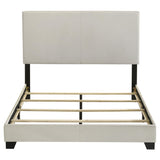 Dorian Full Upholstered Bed detail of solid wood legs