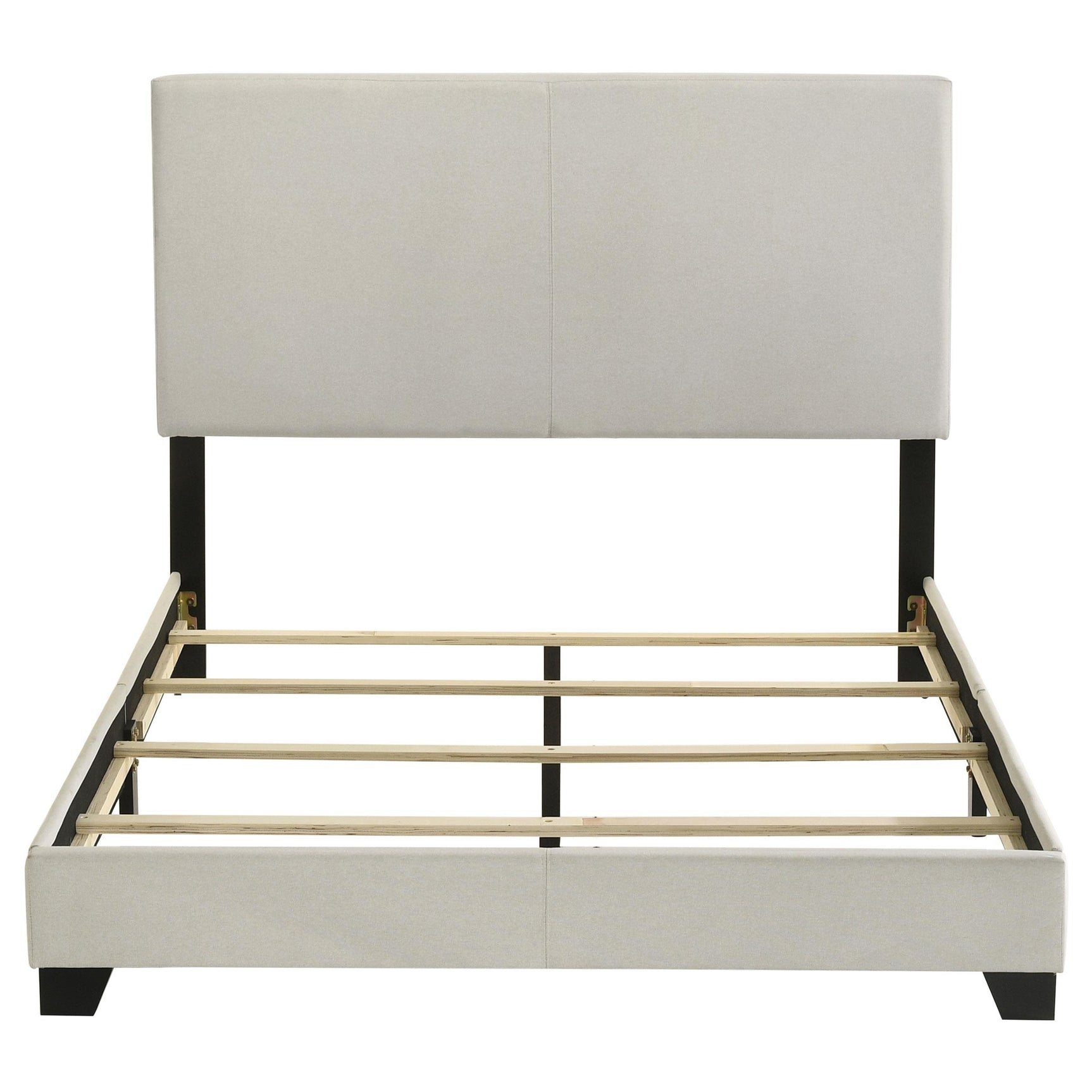 Dorian Full Upholstered Bed detail of solid wood legs