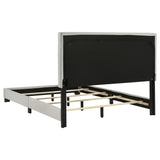 Dorian Fabric Upholstered Full Bed with black finish legs