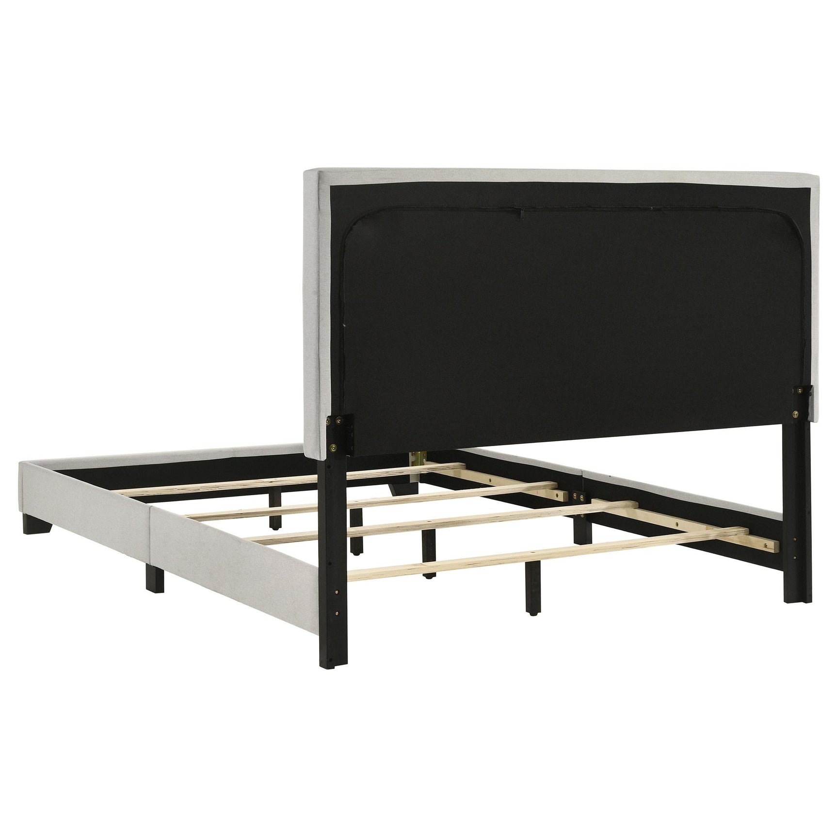 Dorian Fabric Upholstered Full Bed with black finish legs