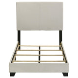 Black finished solid wood leg detail on Dorian twin bed