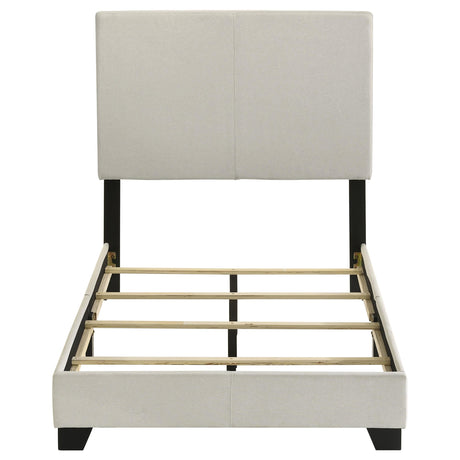 Black finished solid wood leg detail on Dorian twin bed