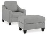 Adlai Shadow Chair and Ottoman set front view