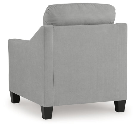 Top angle of Adlai Shadow Chair armrests and upholstery
