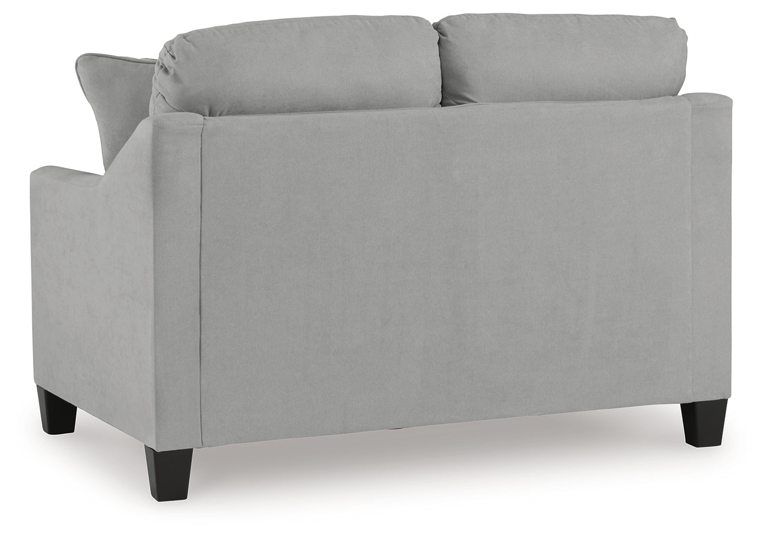 Adlai Shadow Chenille Loveseat back view showing compact design