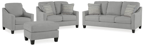 side view of Adlai Shadow Sofa showing upholstery and frame