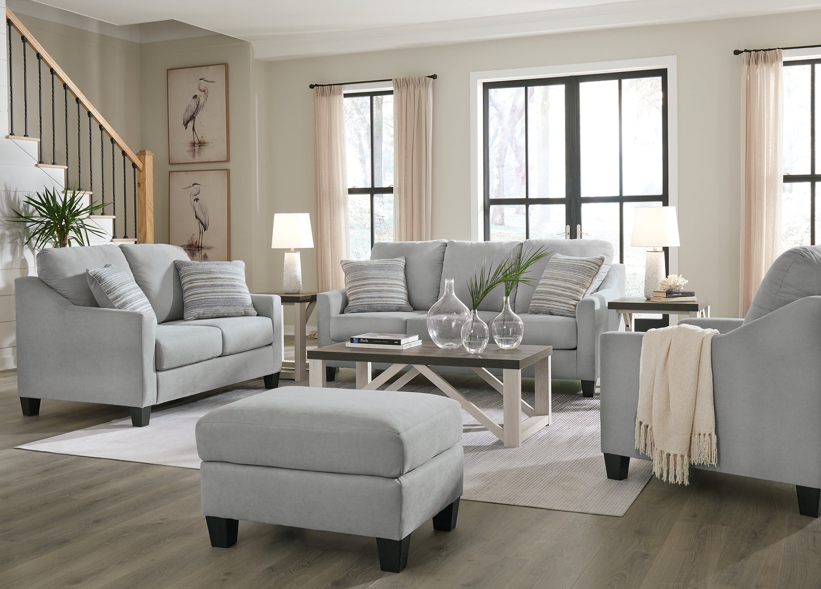main view of Adlai Shadow Sofa, Loveseat, Chair and Ottoman furniture