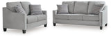 Detail of upholstery on Adlai Shadow Sofa and Loveseat set