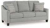 Side view of Adlai Shadow Chenille sofa