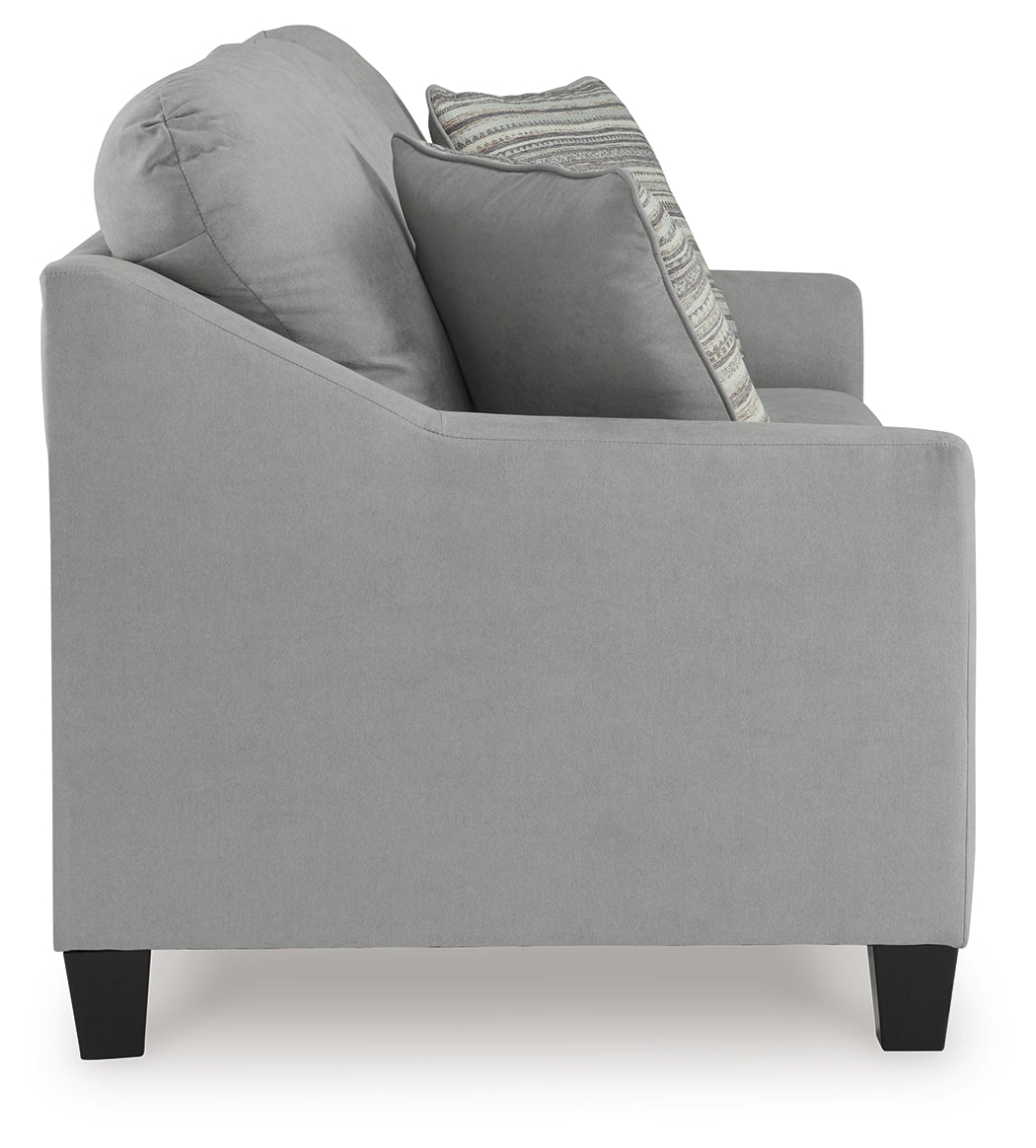 side view of sofa and loveseat together