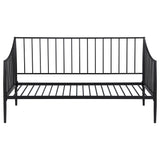 Detailed view of Newbury metal daybed base and slats