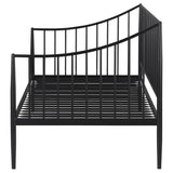 Side profile of Newbury metal twin daybed with matte black finish