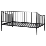 Newbury metal daybed corner view in matte black