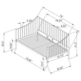 Newbury metal twin daybed frame with visible assembly hardware