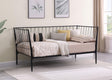 Richland matte black metal daybed side angle