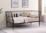 Richland matte black metal daybed side angle