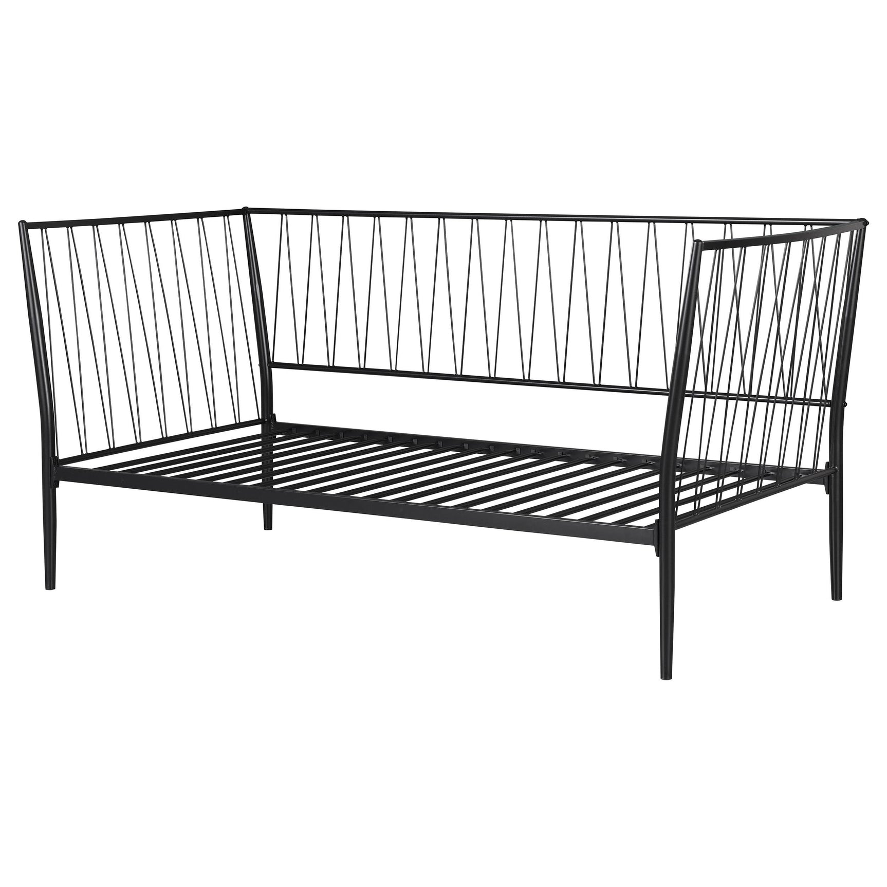 Matte black metal slats on Richland twin daybed