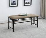 Bedroom set with Livingston Full Panel Metal Bed in dark bronze