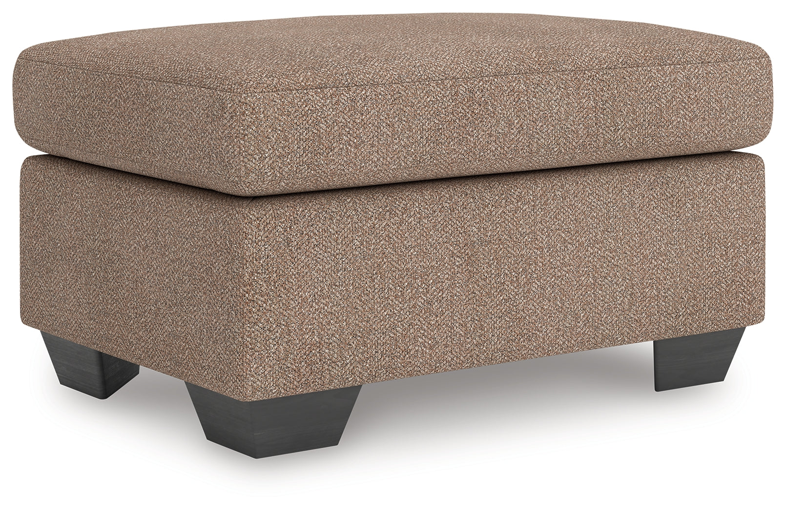 Triston-Peaks Ottoman angled view showing upholstery and legs