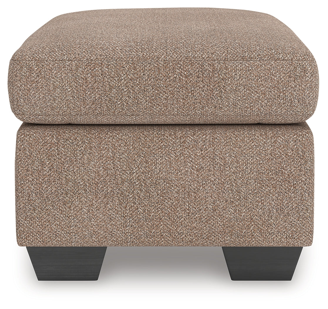 Triston-Peaks Ottoman side profile highlighting fabric texture