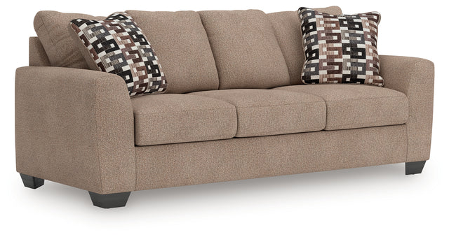 Triston-Peaks Suede Chenille Sofa front angle view