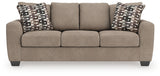 Triston-Peaks Suede Chenille Sofa head-on detail view
