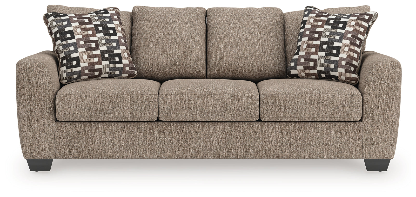 Triston-Peaks Suede Chenille Sofa head-on detail view