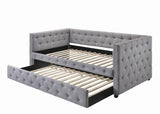 Mockern daybed with trundle partially pulled out, side view
