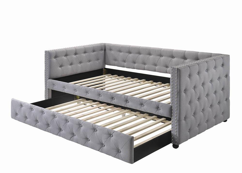 Mockern daybed with trundle partially pulled out, side view