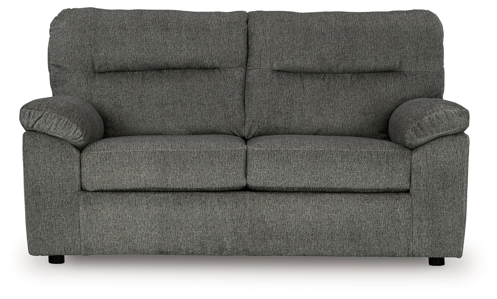 Bindura Mineral Velvet Loveseat head-on front view