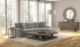 Kelly oversized gray corduroy sectional sofa main view