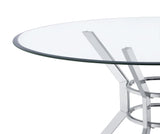 Steele 48-inch Round Glass Top Dining Table Chrome — product image 6