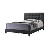 Side view of Mapes tufted upholstered eastern king bed charcoal
