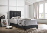 Mapes Tufted Upholstered Charcoal Twin Bed front view