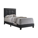 Mapes Tufted Upholstered Charcoal Twin Bed side view