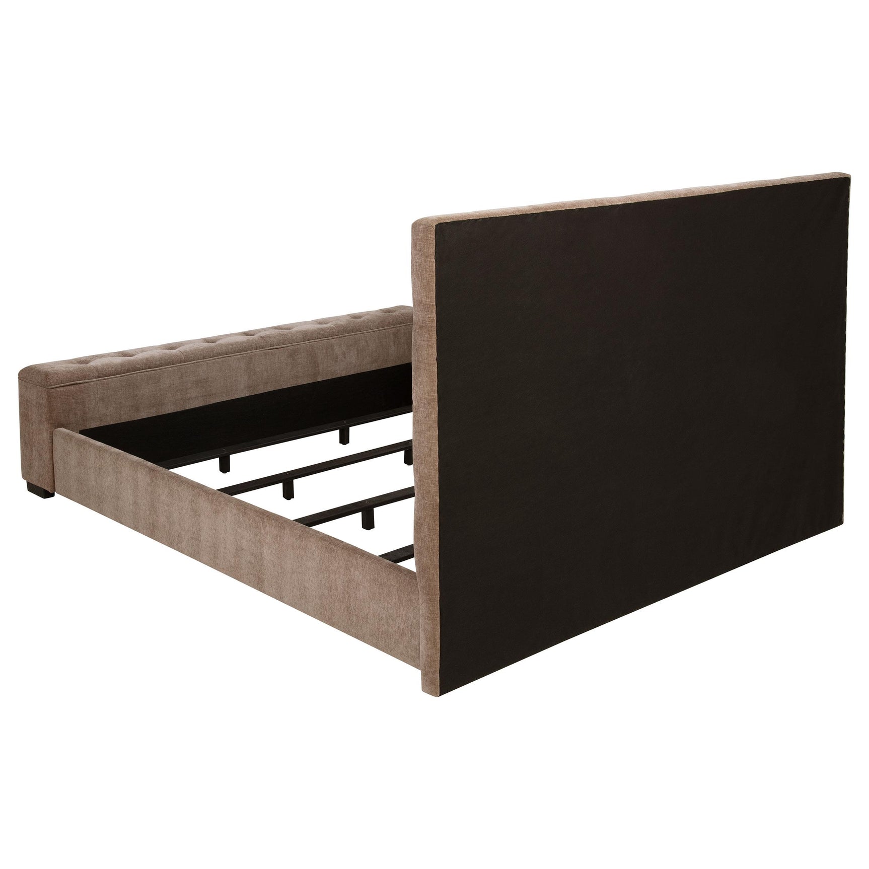 Side angle of Senna Eastern King upholstered bed