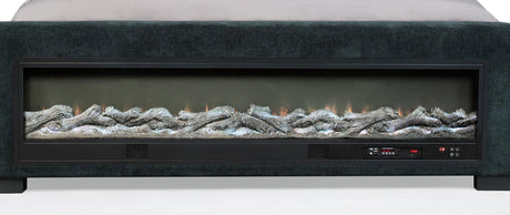 Blue fabric upholstery texture detail