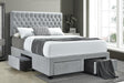 Soledad Queen 4-Drawer Button Tufted Storage Bed Beige front view