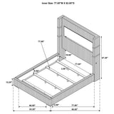 Tisdall 67-inch Upholstered Eastern King Fireplace Bed Grey