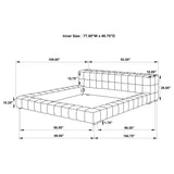 Complete view of Trinity Upholstered Eastern King Platform Bed in bedroom setting