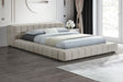 Trinity bed angled side view with tufted headboard
